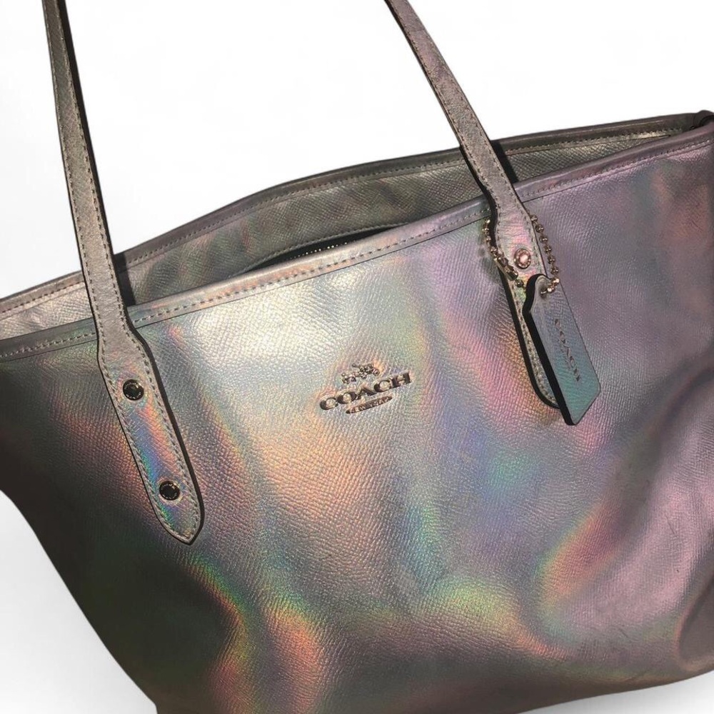 Coach Limited Edition 75th Anniversary Hologram Rainbow / Grey Tote Satchel